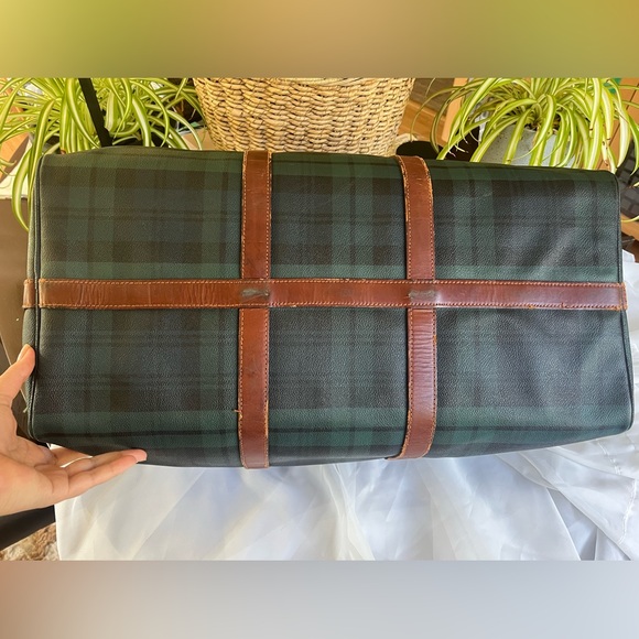 Polo by Ralph Lauren Brown and Green Duffel Bag with Leather Accents - Picture 13 of 15